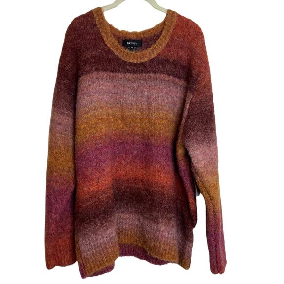 Karen Kane Womens Sweater 3X Ombre Knit Pullover Wool Blend Multicolor Cozy - Picture 1 of 8
